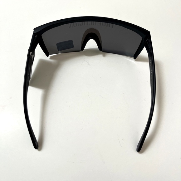 New Original TRUE RELIGION Shield Sunglasses Mirror Matte Acetate Rimless Logo - Picture 4 of 8